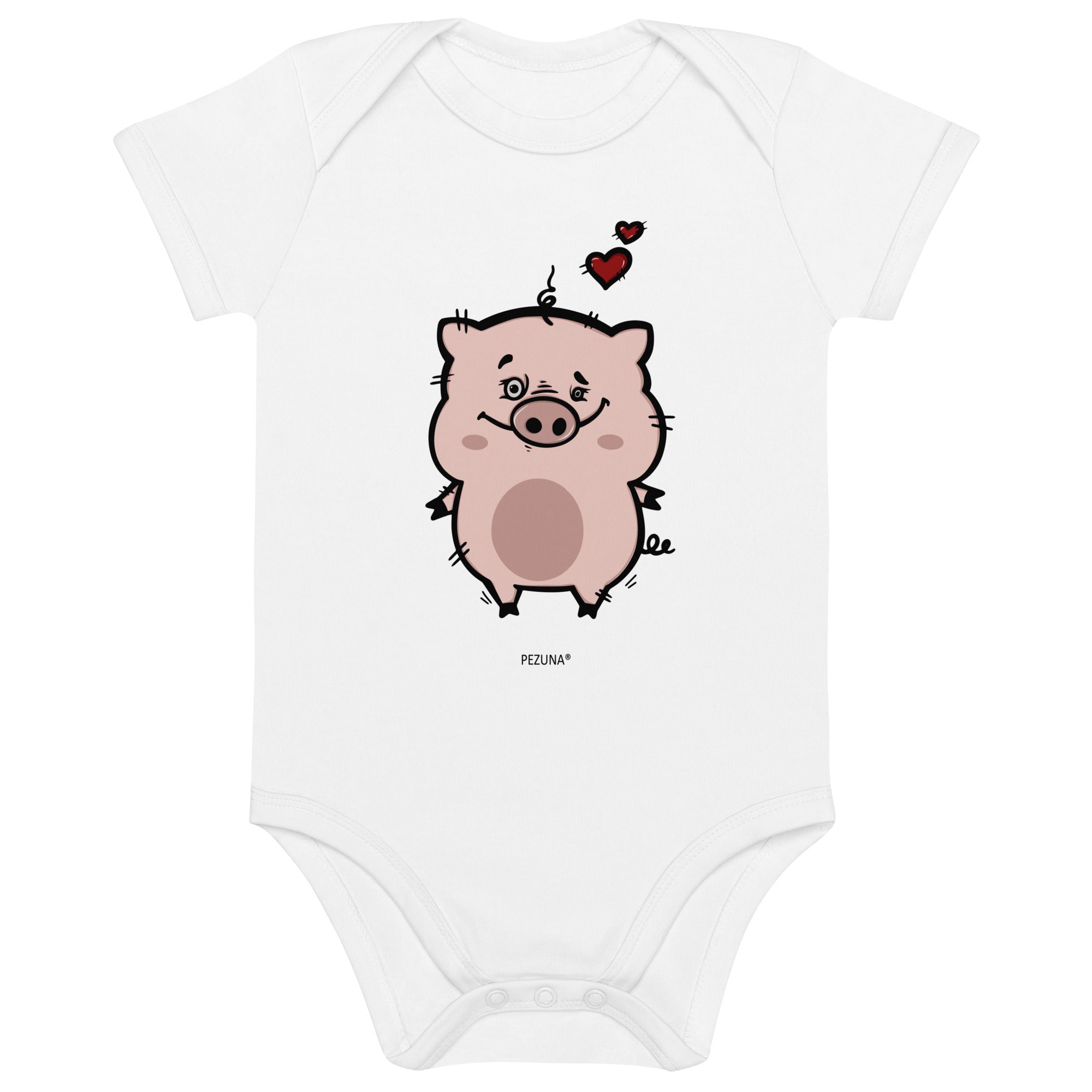 Organic Cotton Baby Bodysuit - Piggy I