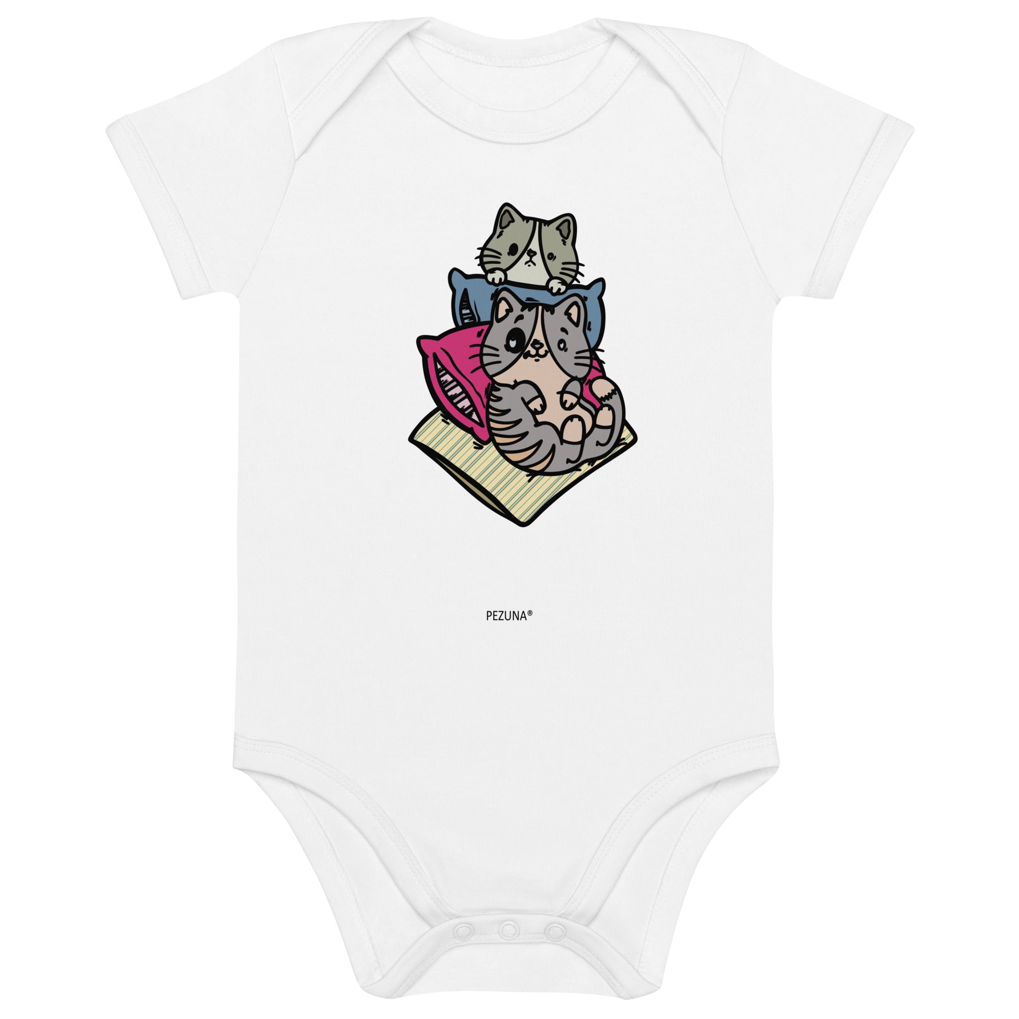 Organic Cotton Baby Bodysuit - Kitty I
