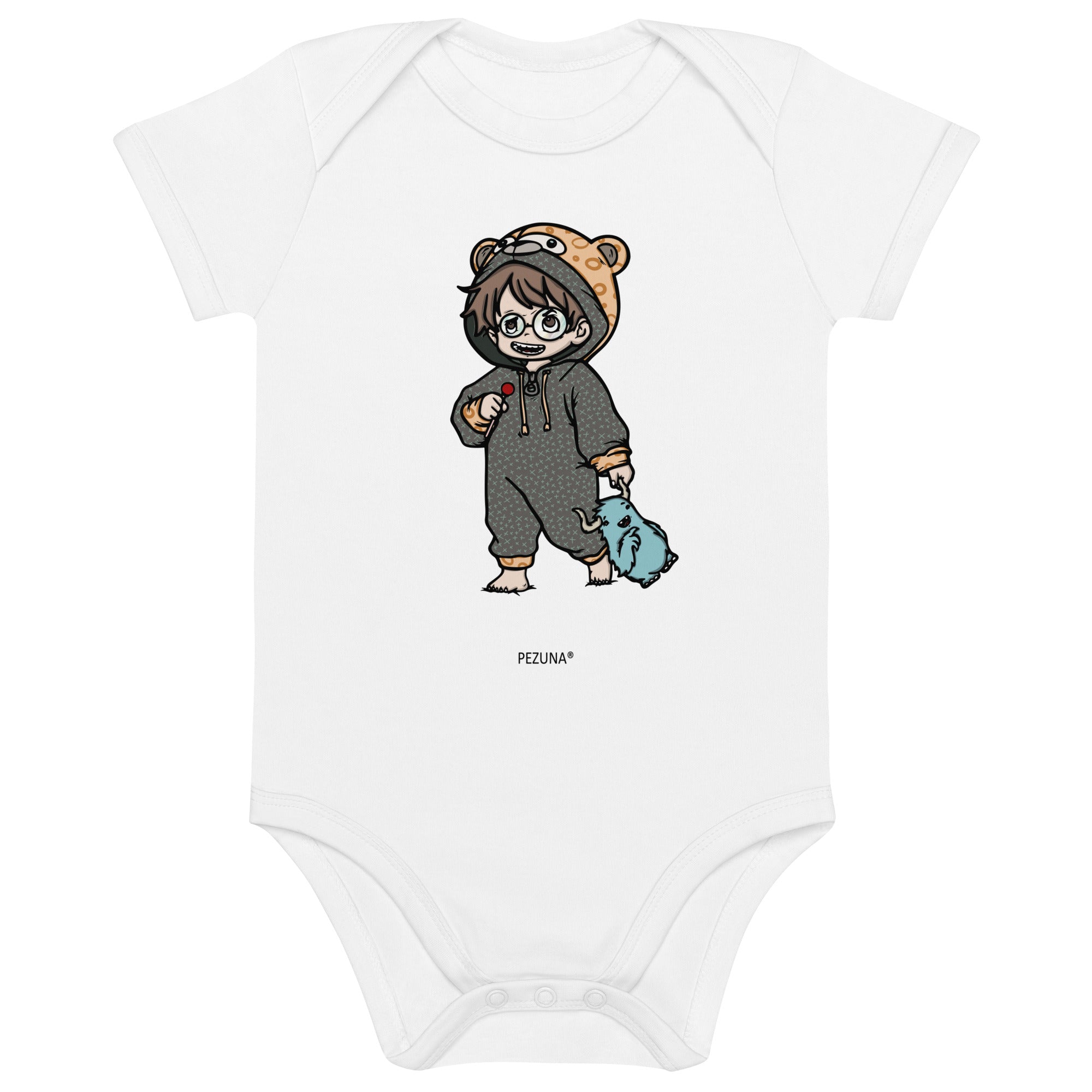 Organic Cotton Baby Bodysuit - Monster Family IV