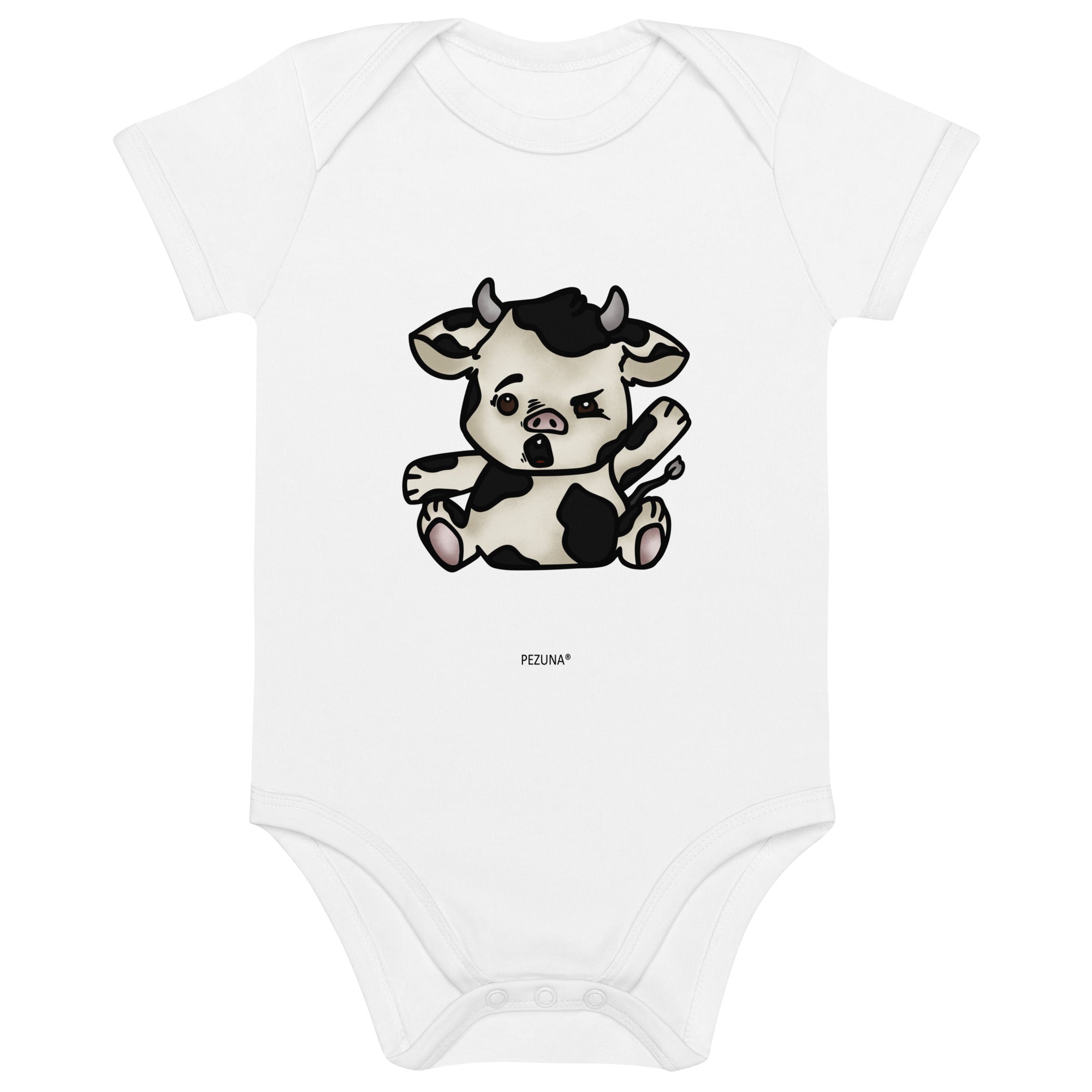 Organic Cotton Baby Bodysuit - Cow I