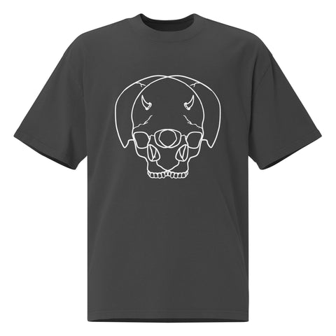 Oversized Faded T-Shirt - Dual Skull I