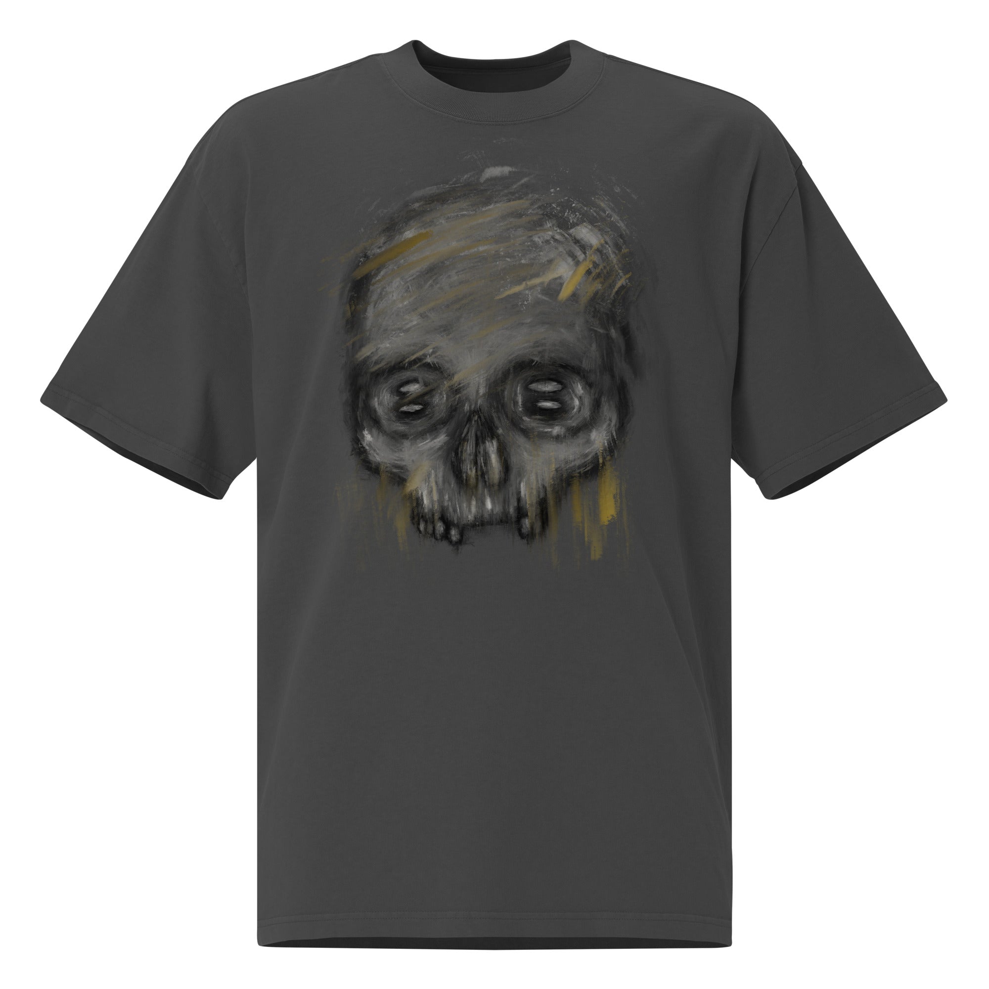 Oversized Faded T-Shirt - Blurry Skull VI
