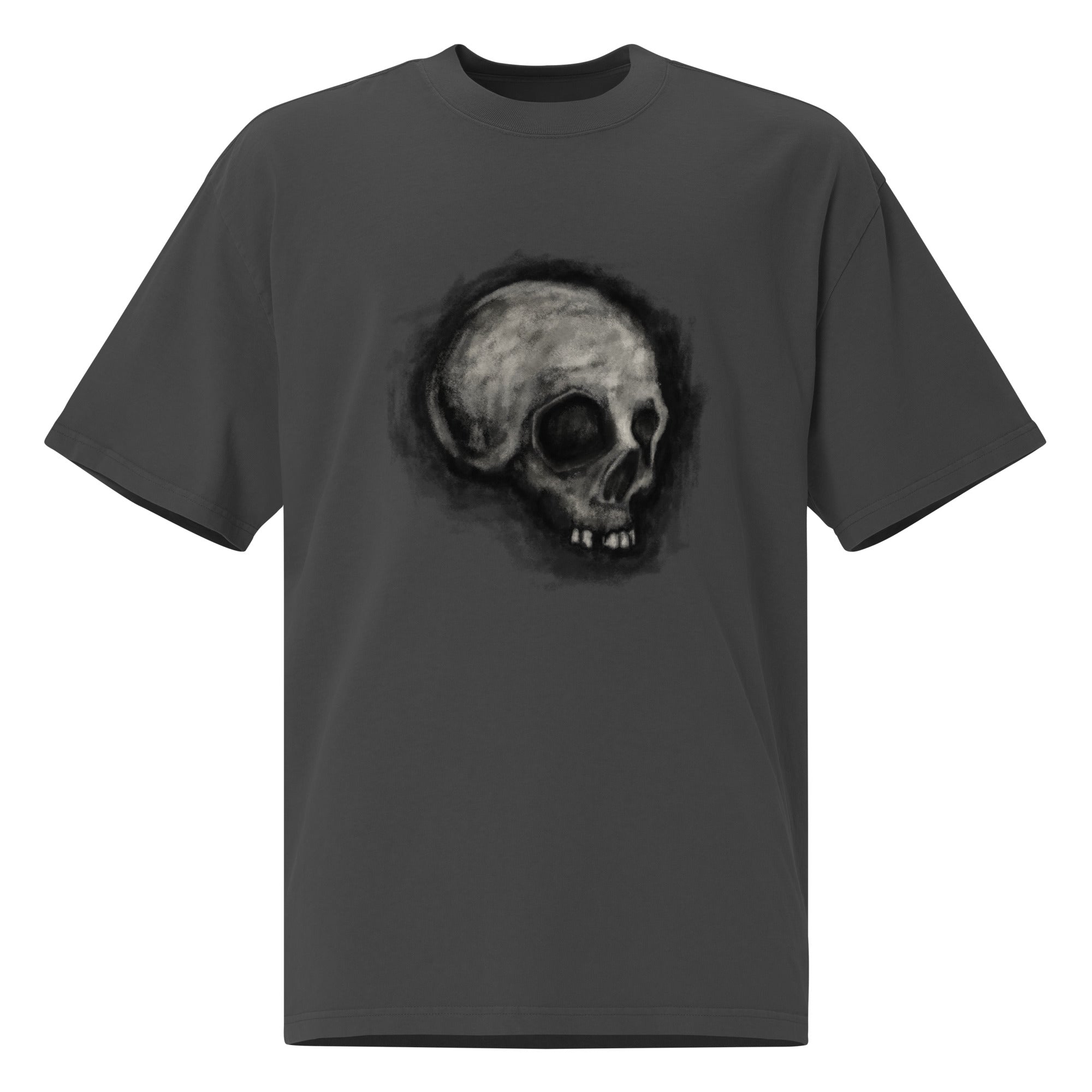 Oversized Faded T-Shirt - Blurry Skull VII