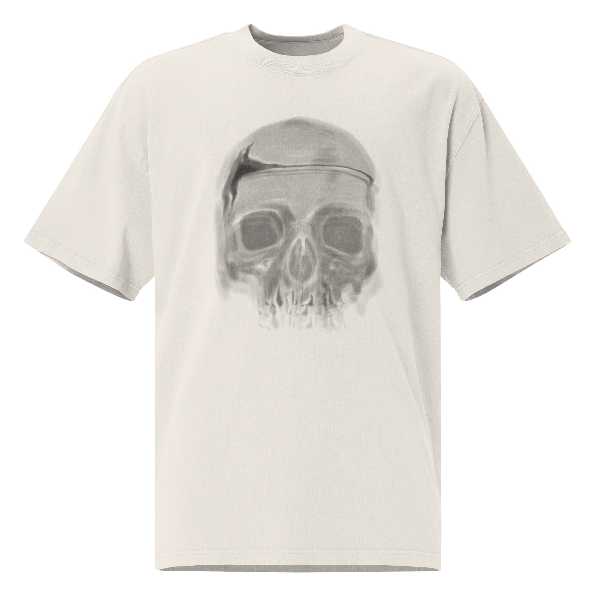 Oversized Faded T-Shirt - Blurry Skull I