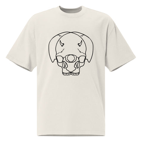 Oversized Faded T-Shirt - Dual Skull I