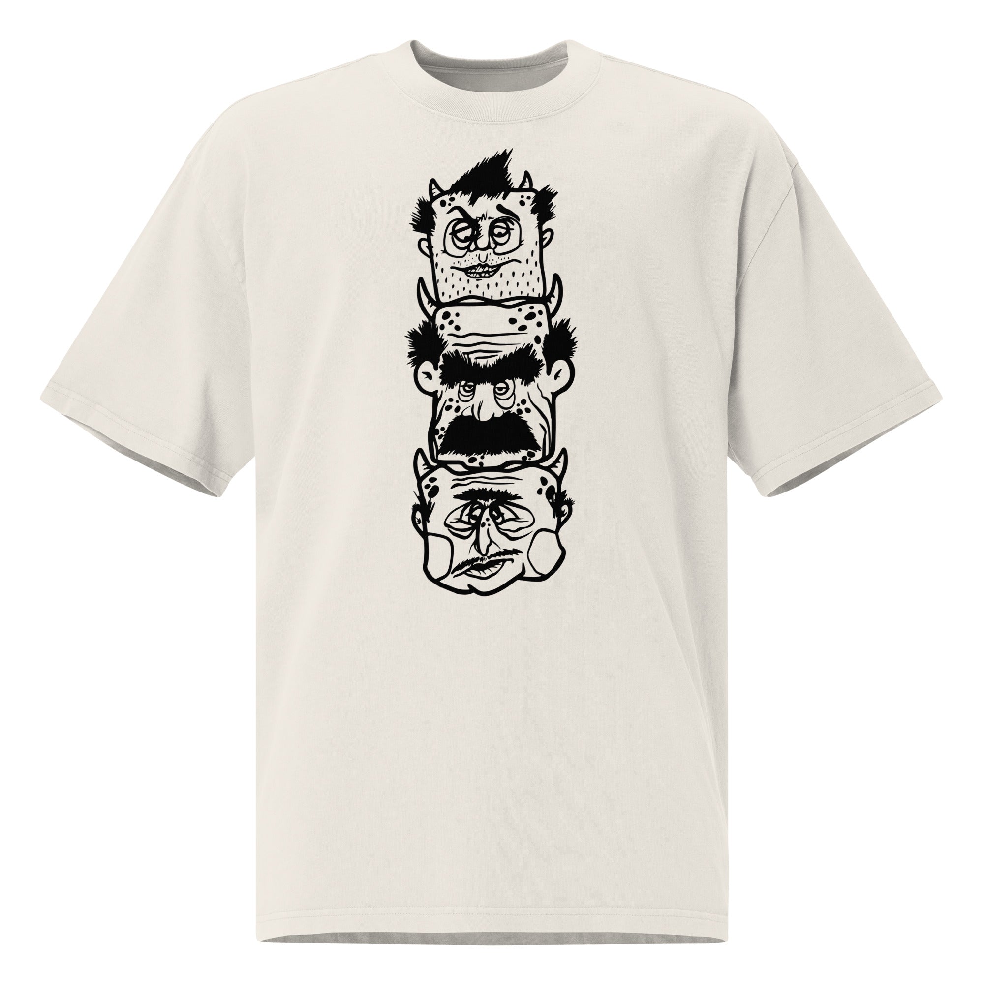 Oversized Faded T-Shirt - Faces I