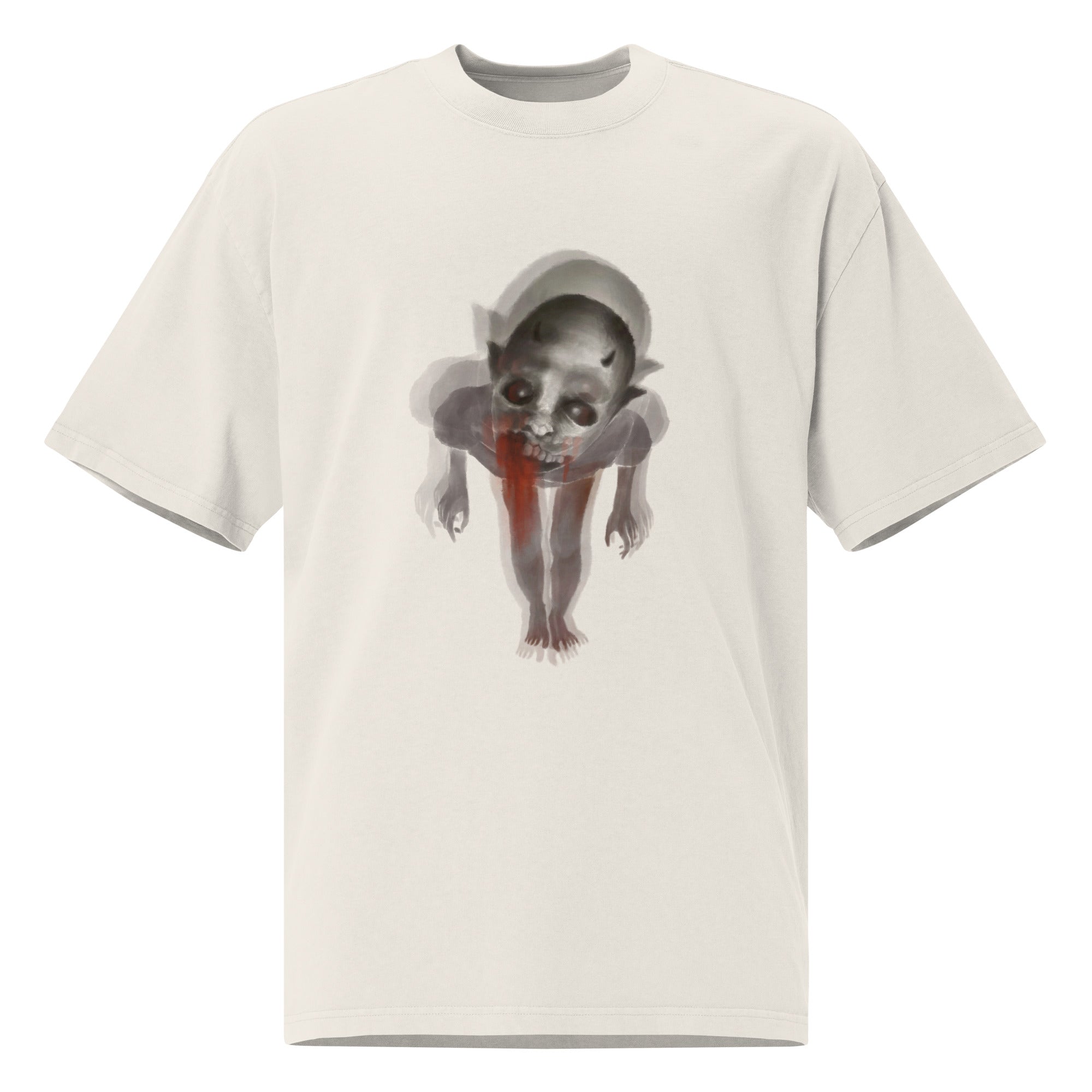 Oversized Faded T-Shirt - Blurry Devil I