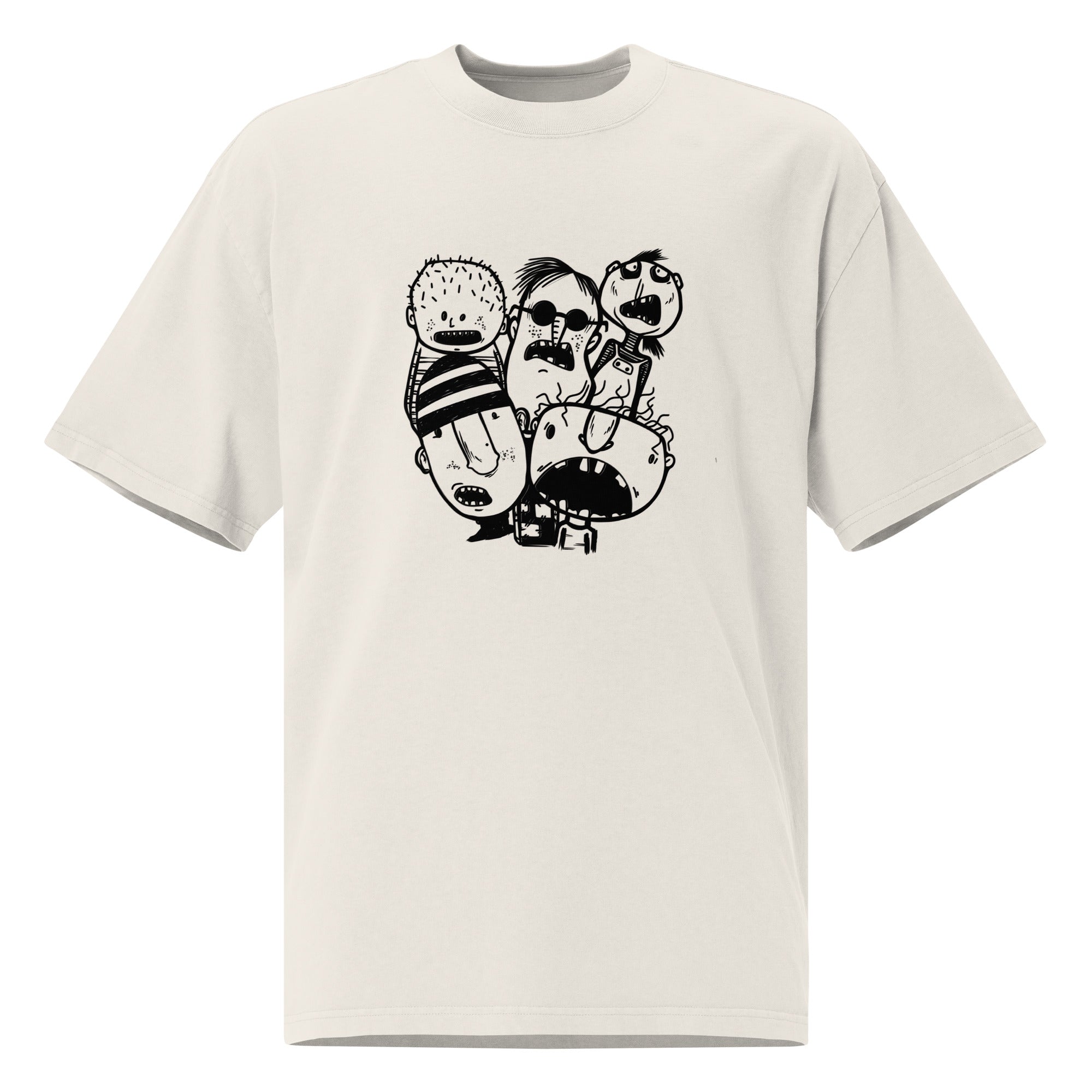 Oversized Faded T-Shirt - Faces V