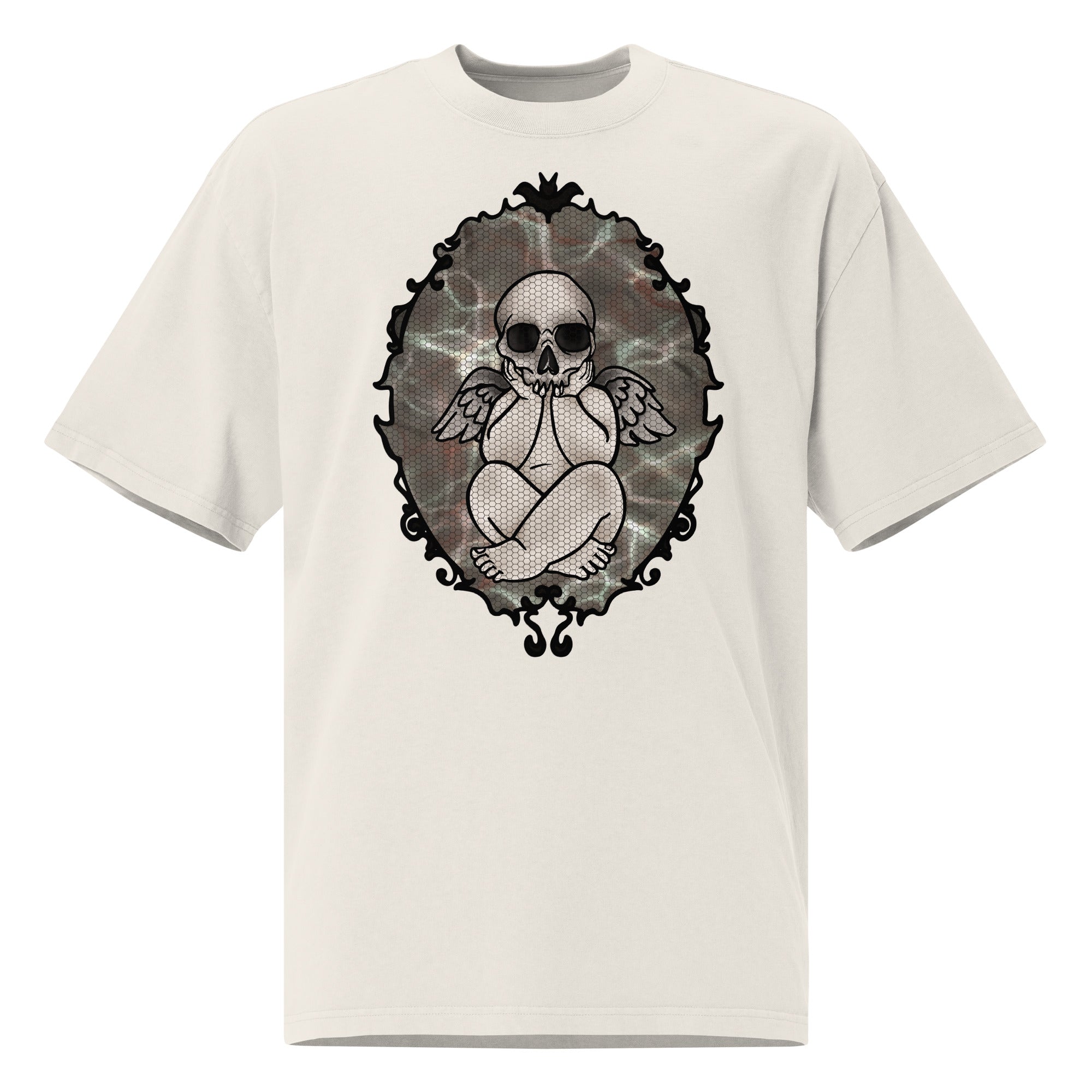 Oversized Faded T-Shirt - Skull-Face III