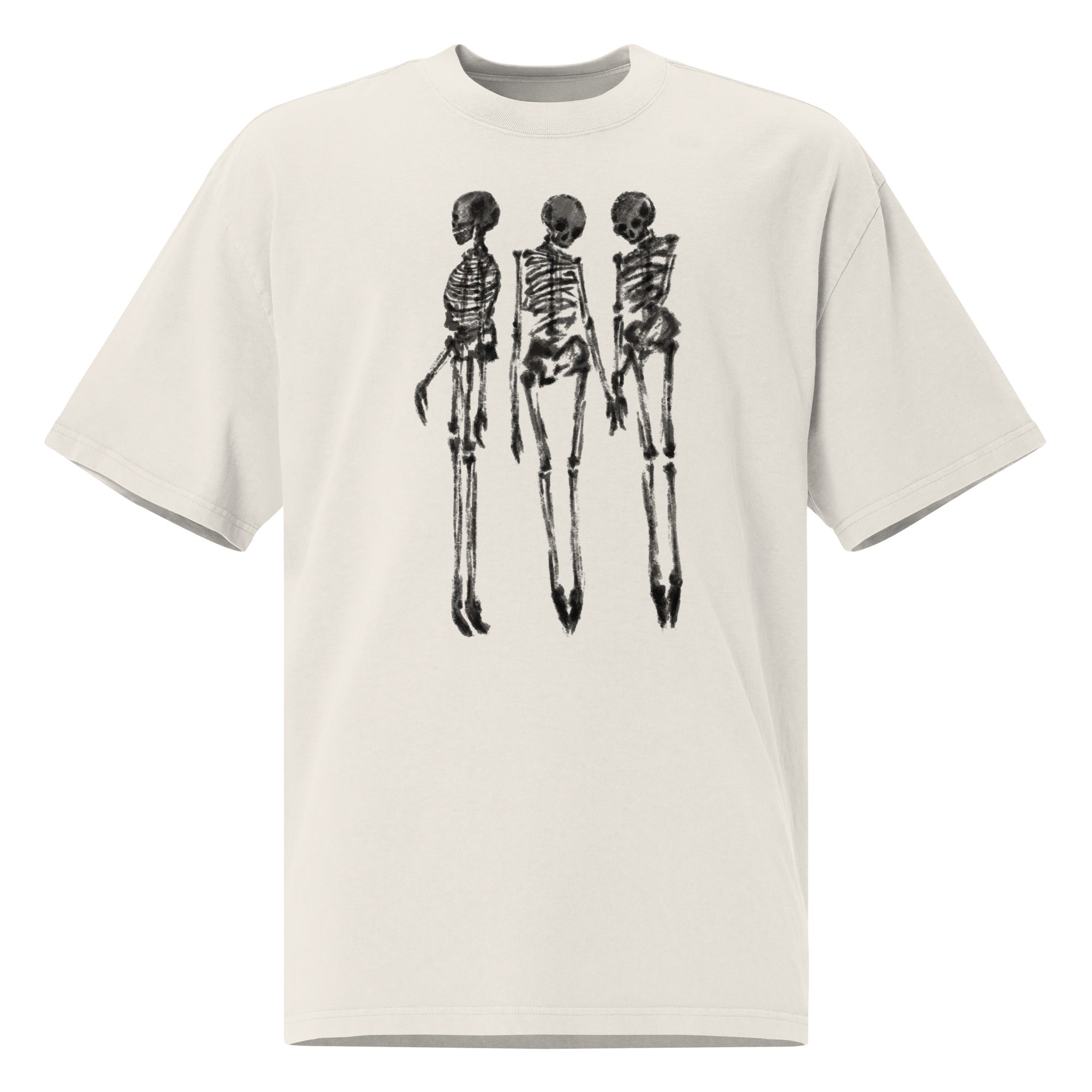 Oversized Faded T-Shirt - Broken Skeleton IV